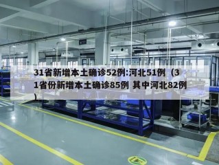 31省新增本土确诊52例:河北51例（31省份新增本土确诊85例 其中河北82例）