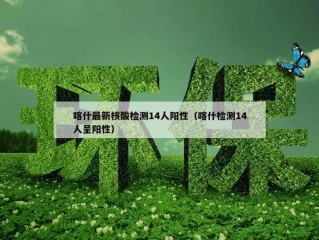 喀什最新核酸检测14人阳性（喀什检测14人呈阳性）